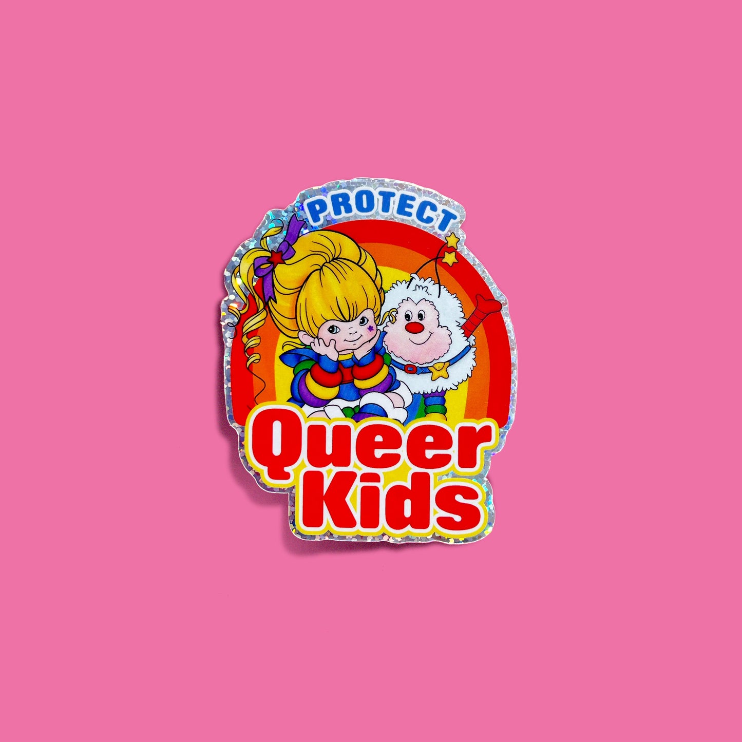 Pride Prism Protect Queer Kids Glitter Sticker