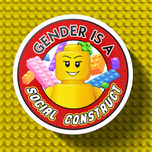 Gender is a Social Construct Plastic Bricks Prism Effect Sticker (PRE ORDER)